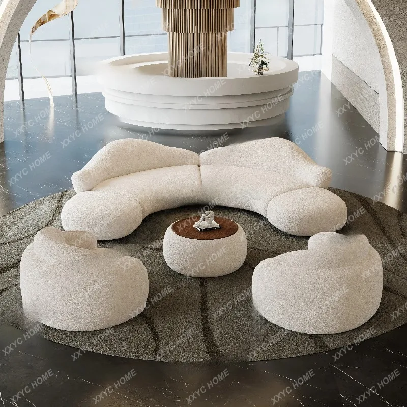 XXSemicircular curved sofa, beauty salon, hotel lobby office, business meeting and negotiation, rest area reception