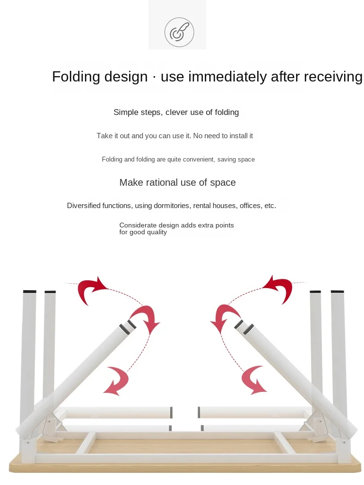 Folding table household computer table long table rectangular small square table learning table simple long table writing table