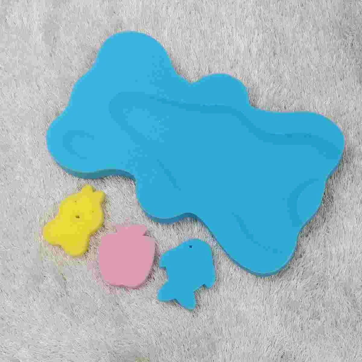 

1PC Baby Bath Sponge Cushion Skid Resistance Infant Cartoon Bath Cushion Bathing Mat (Blue) baby bath mat