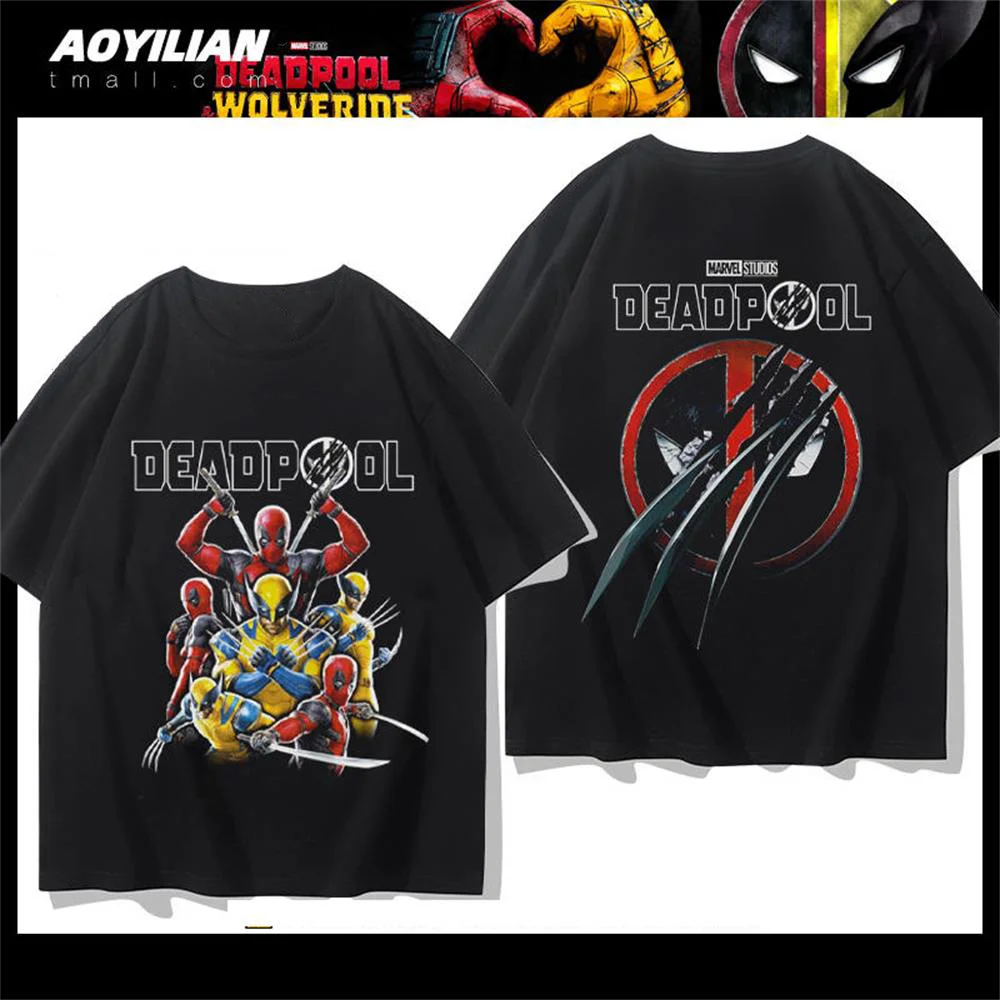 （Miniso) New Fashion Deadpool Cotton T-shirt Y2k Tees Kids T-shirt Tops Men Cotton T-shirt Top Summer Women T-Shirt Men Clothing