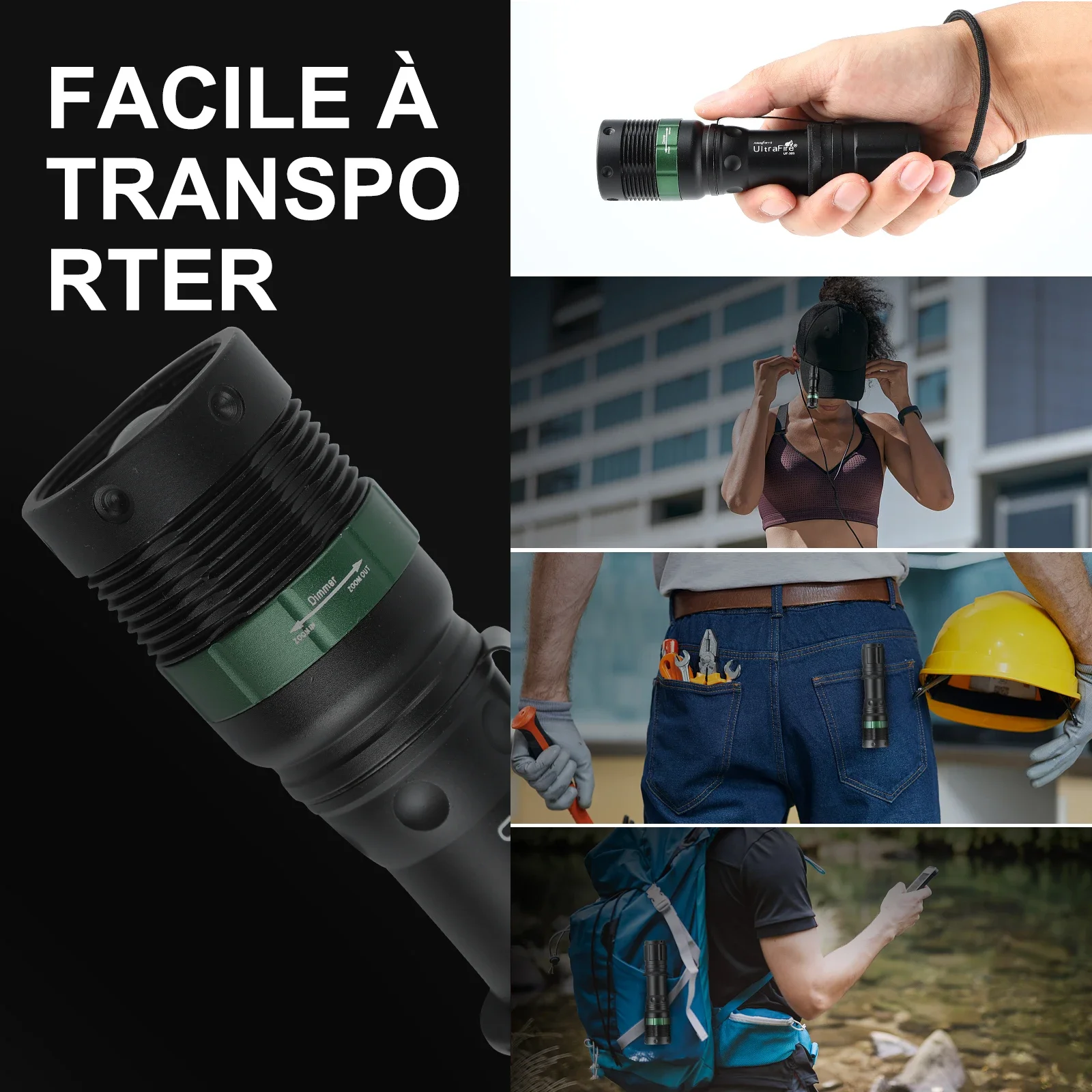 UF-303 11 بوصة عصا المرور مصباح ليد جيب مع الحافظة 250 لومينز 3 طرق مصباح إشارة السلامة لمواقف السيارات في المطار #6