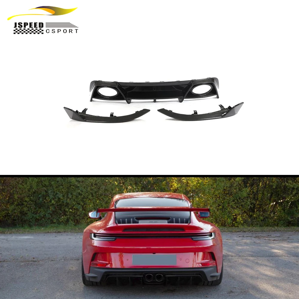 Pre-preg Carbon 992 Rear Bumper Diffuser Splitter Lip For Porsche 911 992 Turbo S 2-Door 2019-2020