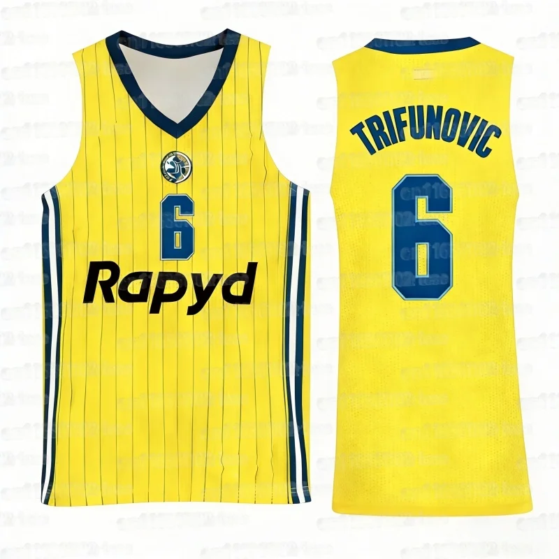 2026 Sommer Neue Israelische Basketball-Trikots Maccabi Tel Aviv Basketball-Anzug Atmungsaktiv Schnelltrocknend 3D-Druck Fan-Heimtrikot – Detail 9