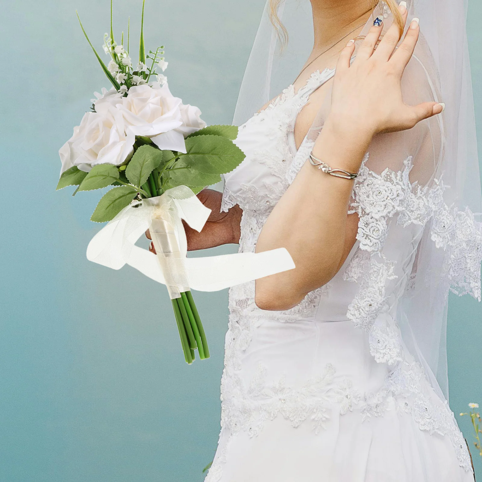 

Elegant Faux Floral Wedding Holding Roses for Bride and Bridesmaid Forest Inspired Design Special Occasions Keepsake