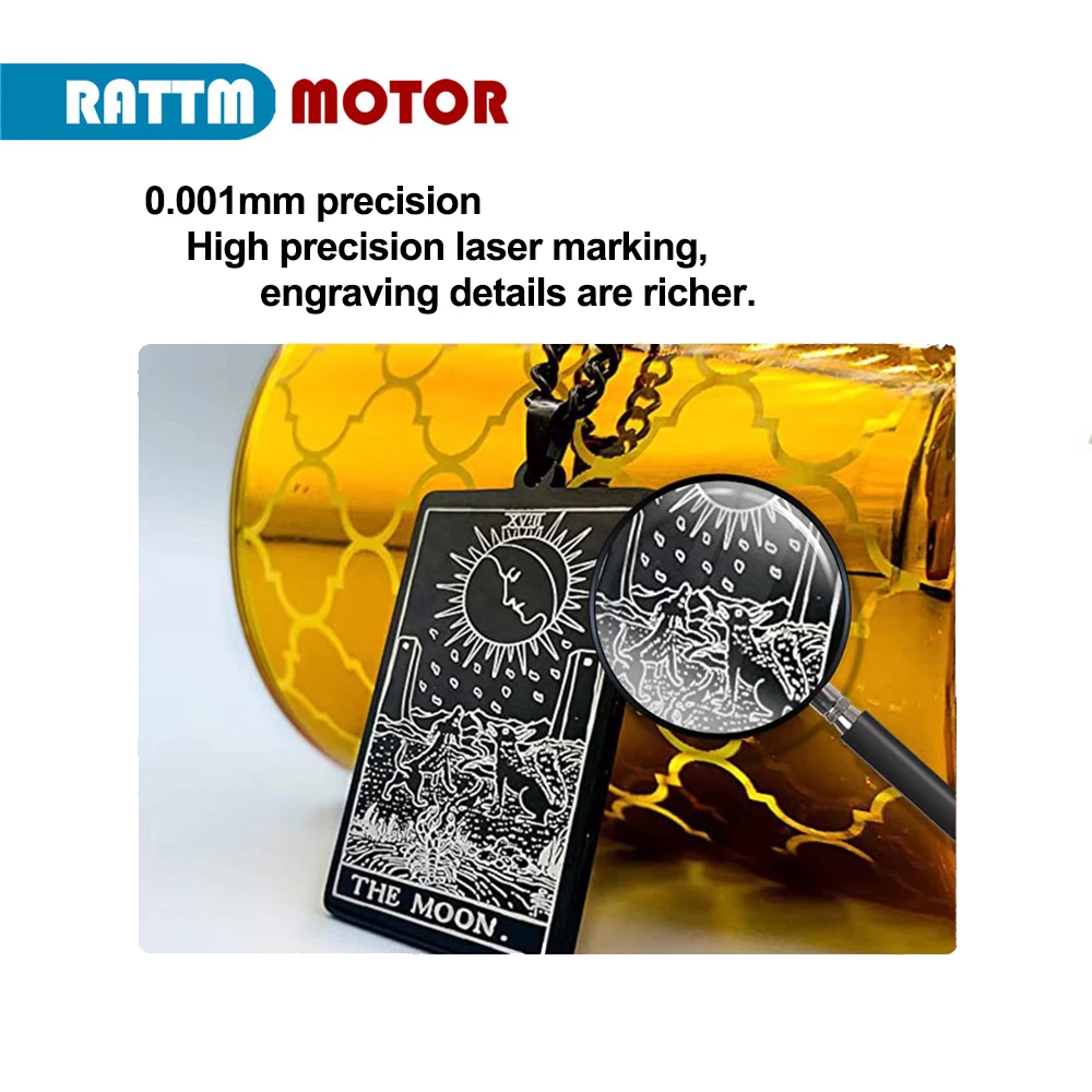 Micro fiber laser marking machine stone keychain silver jewelry metal nameplate plastic engraving machine