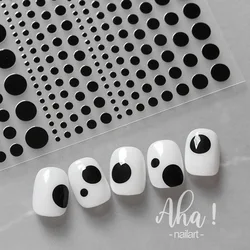 1Pcs Black White Cross Snake Polka Dots Design Nail Stickers 3D Line Self-Adhesive Decals 2023 Spring Summer Manicure Slider &*&