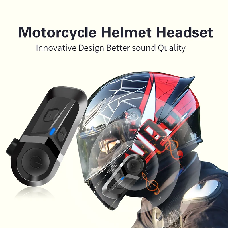 Bluetooth 5.3 Helmet Headset Wireless Hands-free Call Phone Kit Motorcycle Waterproof Earphone Music Player Speaker Moto