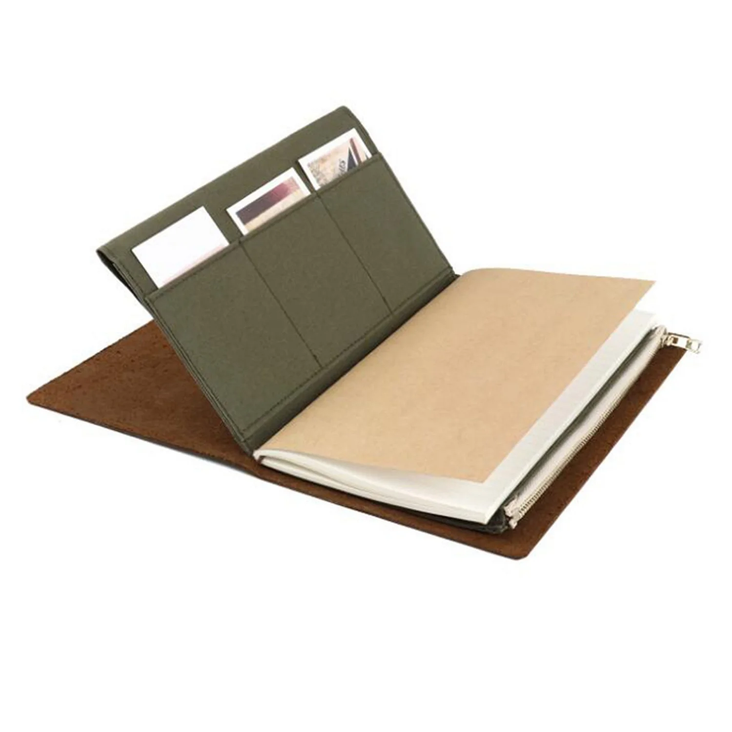 

Makeasy Canvas Zipper Pocket for Travelers Notebook 1 Insert Pouch Refill for Card Holder Storage Bag File Folder Stationery