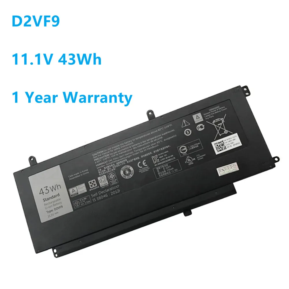 

Аккумулятор D2VF9 11,4 в 43WH для ноутбука Dell Inspiron 15 7547 7548 для Vostro 5459 Sereis 0PXR51 0YGR2V P41F P68G 4P8PH PXR51