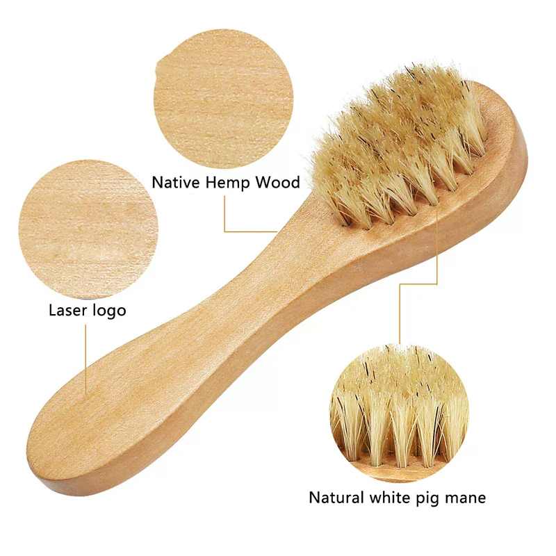 1pc Spazzola per il viso naturale Setole Spazzole esfolianti per il viso Donna in legno Uomo Cura della pelle Spazzola per il corpo asciutto Massaggiatore Scrubber Strumenti