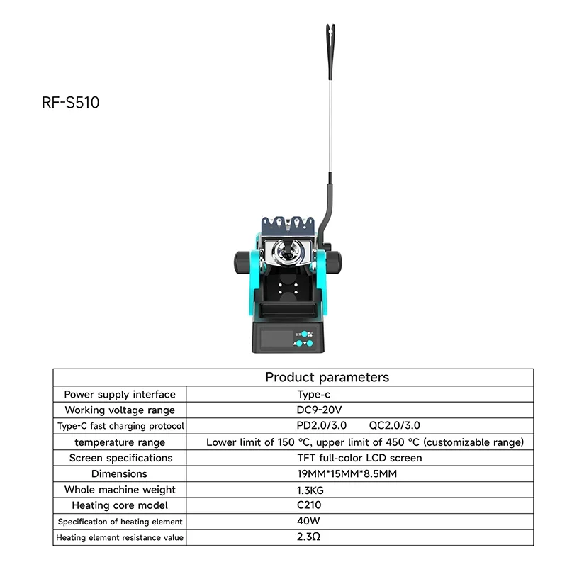 RF4 New Intelligent Soldering Station RF-S510 Type-C PD Fast Charging HD LCD Screen Mobile Phone Motherboard Chip Repair Tool