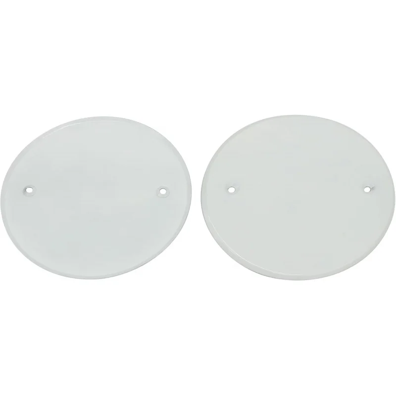 غطاء سقف معدني أبيض مقاس 5 بوصة، ثقوب متباعدة 2.75 بوصة، غطاء 3-1/2 بوصة فتحات صندوق مستديرة/مؤمن في السقف #4