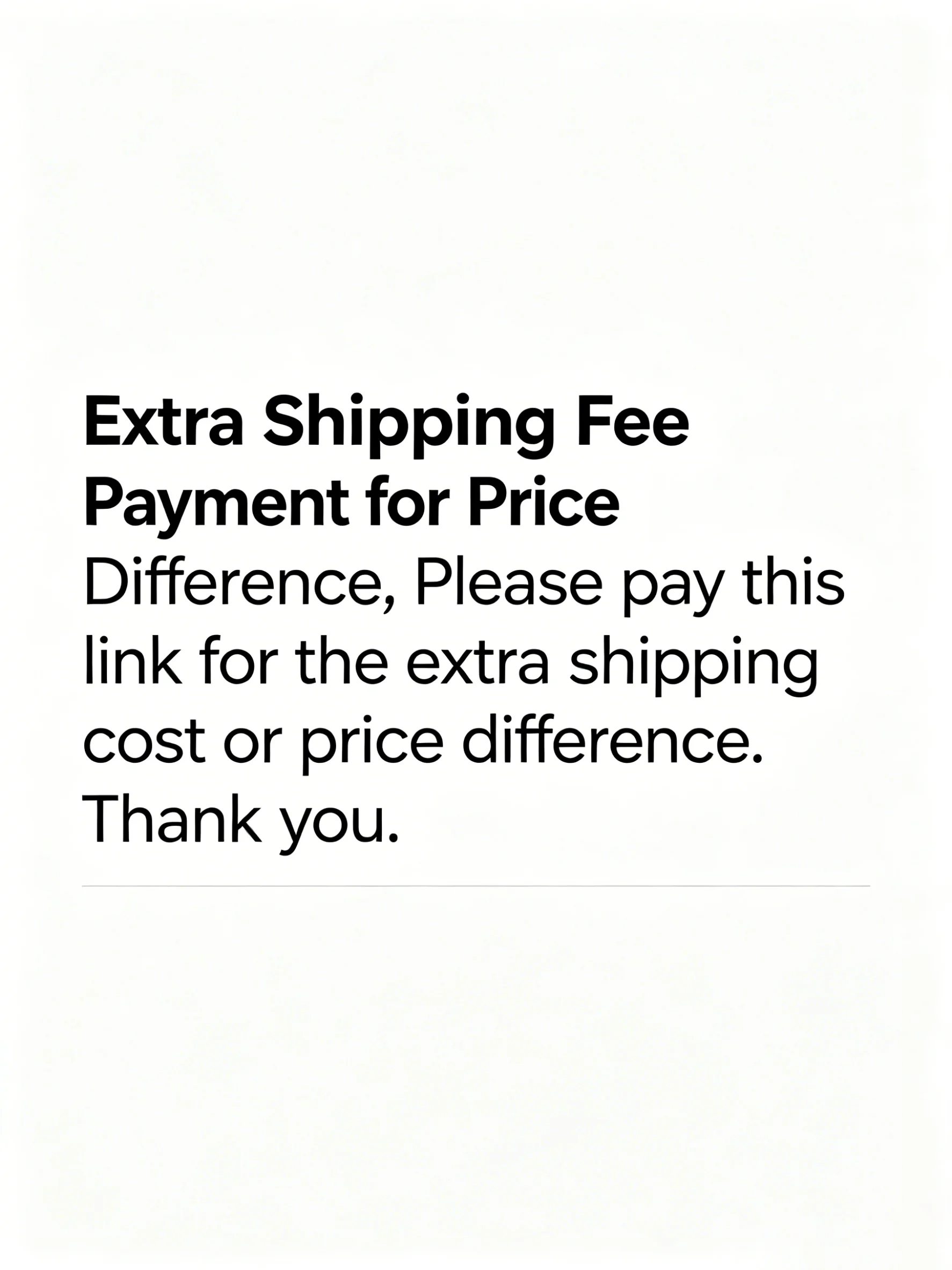 

Дополнительная плата за доставку в связи с разницей в цене