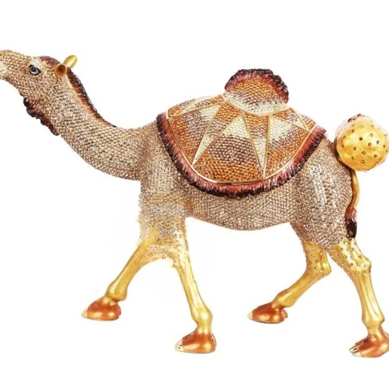 Middle Eastern souvenirs: fully diamond-filled single-hump camel metal crafts, enamel decorative large ornaments