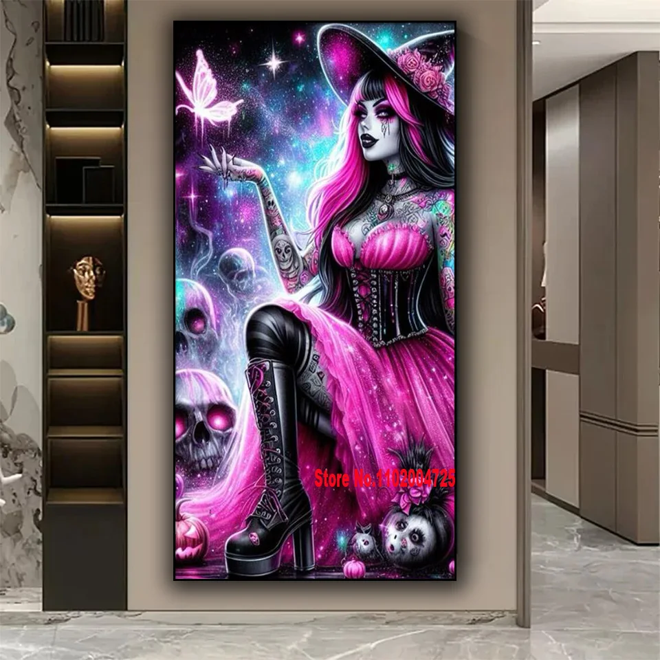 Big Size Gothic Sexy Witch Diamond Painting New 2024 DIY jewelry Cross Stitch Kit Diamond Art Mosaic Embroidery Woman Home Decor