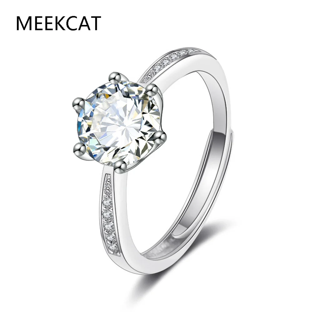 925 Sterling Silver Simple Round Clear CZ Classic Wedding Engagement Simulated Diamond Band Rings For Women Fine Jewelry Anel