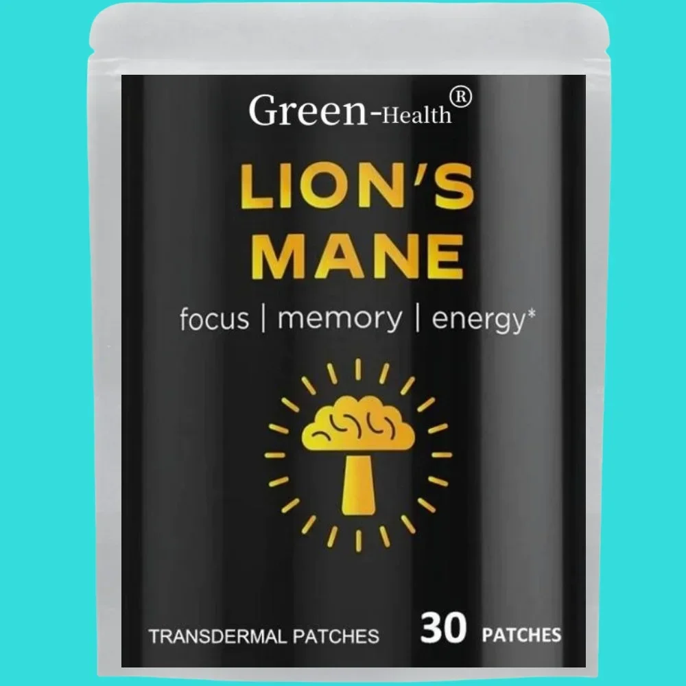 

Прозрачные пластиры Lion's Mane Mushroom Brain Booster Focus & Memory — поставка на один месяц