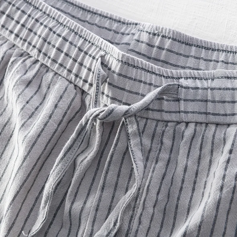 202 nuovi pantaloni casual slim fit giapponesi da uomo Sle modello a righe Dstring pantaloni per il tempo libero estivi per giovani alla moda e Haome