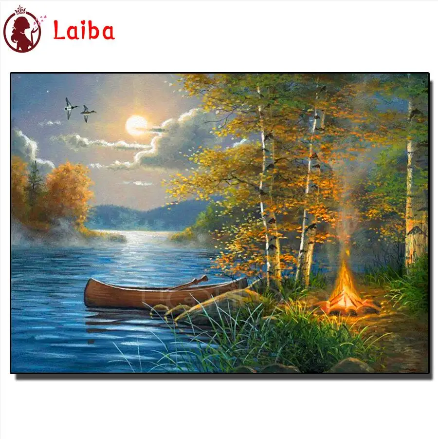 5D DIY Diamond Embroidery Painting, Forest, Sunset, Night Landscape, Cross Stitch, Mosaic Decor, Home Decor, Natural Scenery