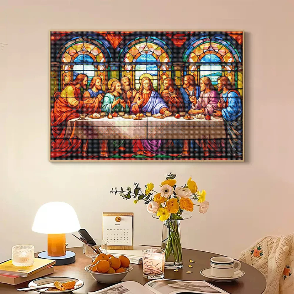 5D DIY Diamant Malerei Dekoration Jesus letzte Abendessen Diamant Stickerei Strass Bild Kreuzstich Set handgefertigt – Detail 4
