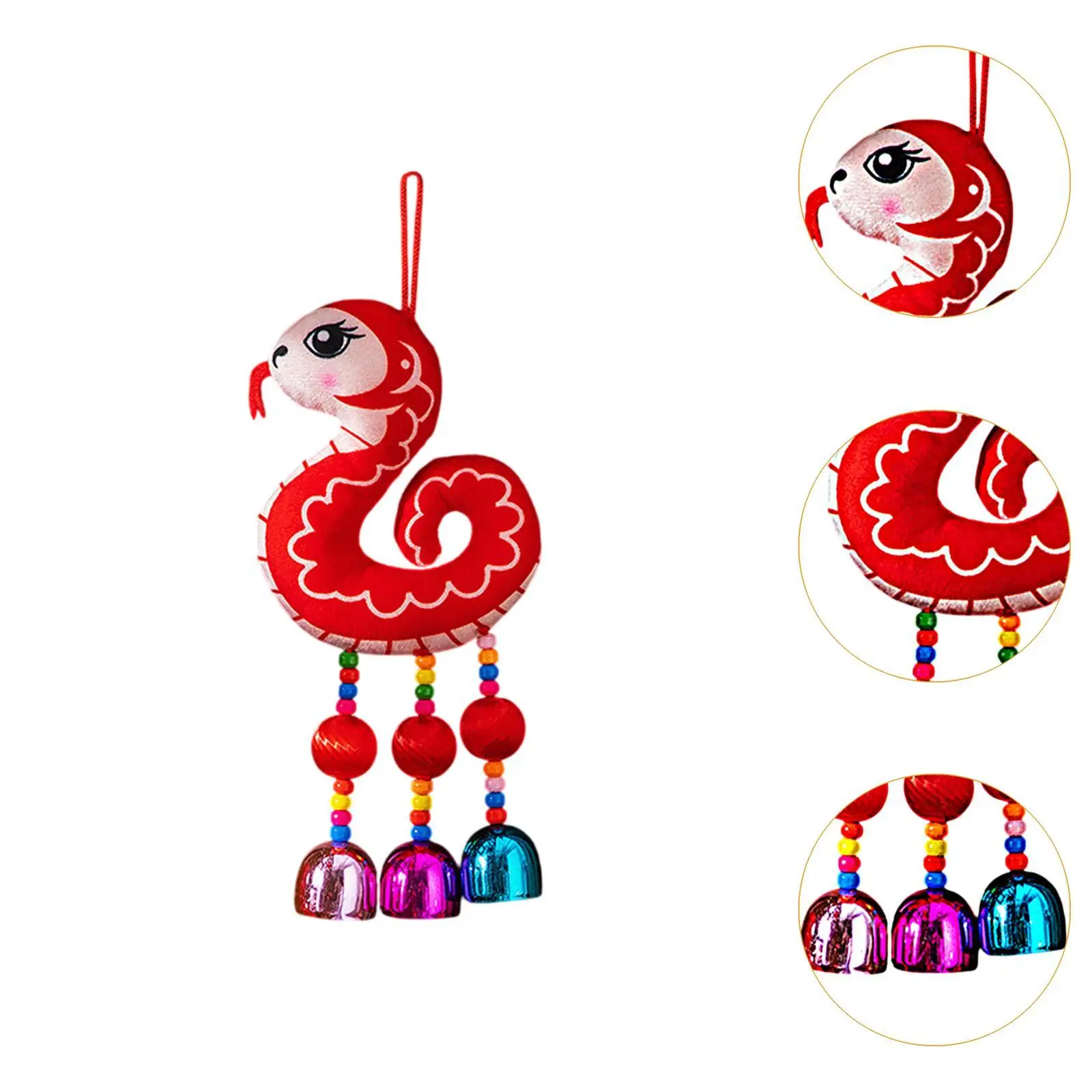 2025 Chinese Lunar New Year Ornament Spring Festival Decoration Bell Pendant Good Luck Charm for Holiday Porch Wall Office Shop