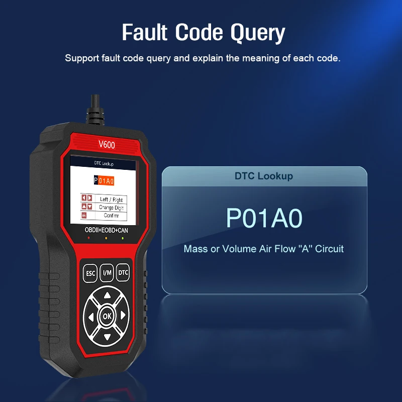OBDII V600 Automotive Scanner Check Code Reader Engine Car Diagnostic Scanner Code Reader for Cars and Trucks