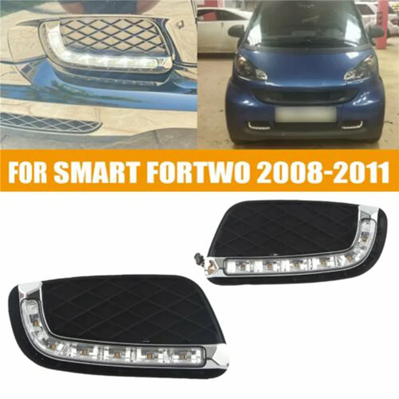 Dla-Mercedes-Benz Smart Fortwo 2008-2011 Lampa przeciwmgielna LED DRL do jazdy dziennej