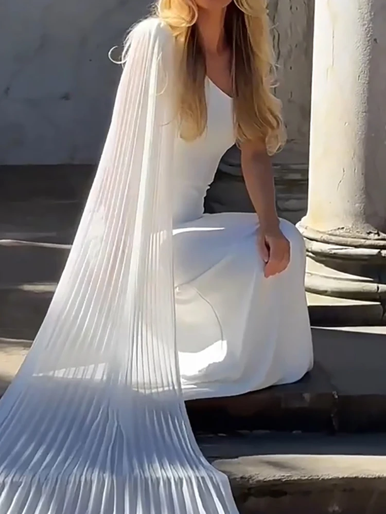 غير متناظرة قبالة الكتف عالية الخصر سليم صالح فستان طويل عطلة بلون فستان أنيق 2026 جديد الصيف المرأة مساء اللباس