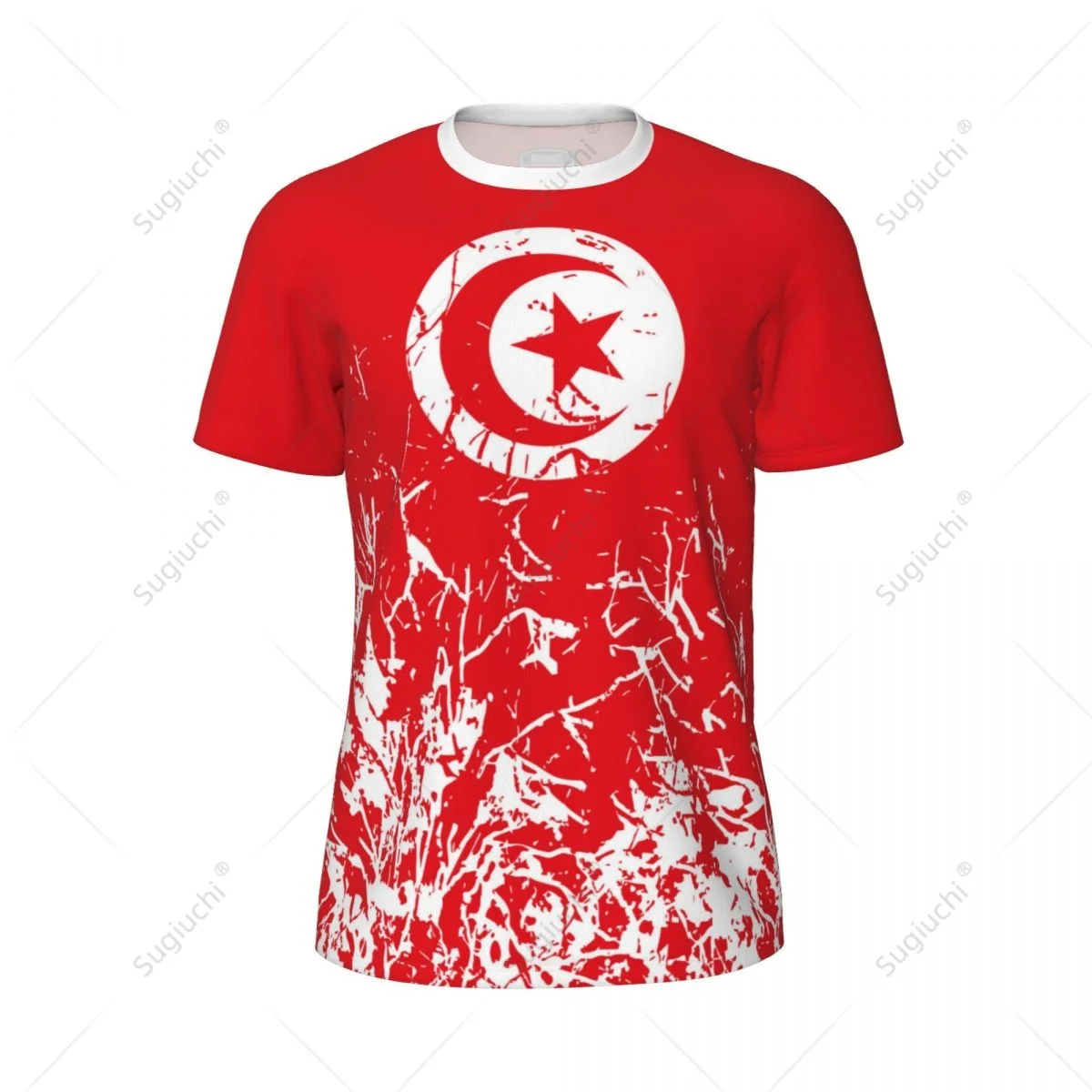 Exclusive design Tunisia Flag Grain 3D Printed Men For Running Bike Soccer Tennis Fitness Sports tshirt Mesh Fans Short T-shirt