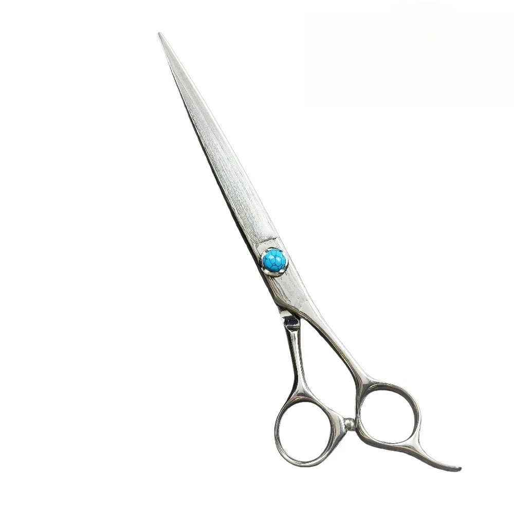Damascus Stainless Steel Pet Grooming Scissors, 6 Inch Straight Thinning Shears, Professional Barber Tool