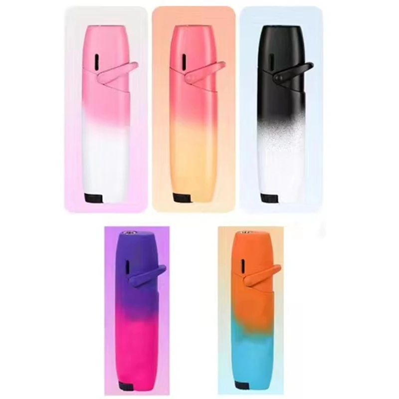 Premium Rocker Gradual Inflatable Lighter Creative Outdoor Windproof Pink Flame Jet Butane Gas Lighter Gift for Men and Women