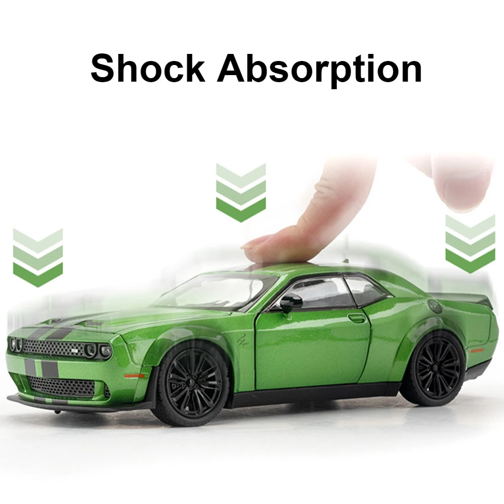 1:22 チャレンジャー SRT ヘルキャット悪魔の目モデルカーのおもちゃ合金ダイキャストプルバックスーパーカーライトサウンド車両モデルギフト子供のための