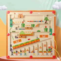 Magnetic Bead wood Board Maze Early Educational Toy Set conteggio gioco di abbinamento Montessori Fine Motor Skills actives