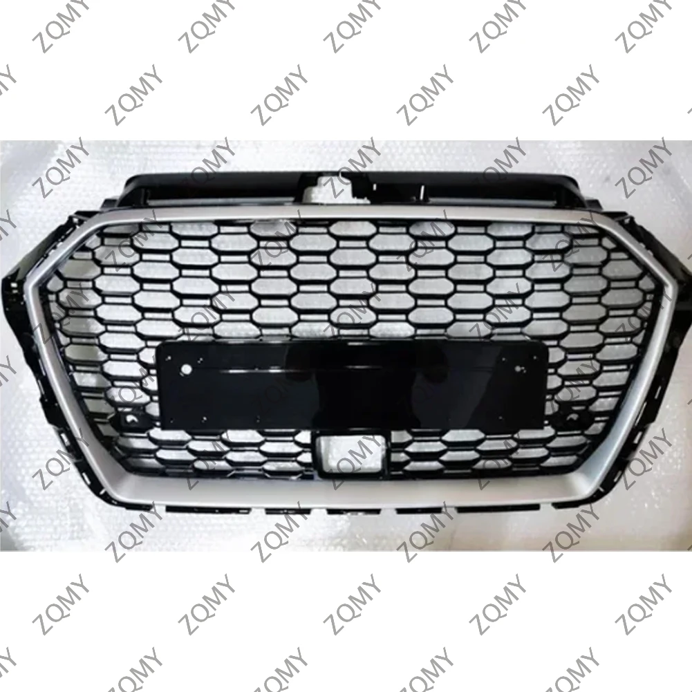 

With/Logo For Audi A3/A3L/S3 2017 2018 2019 2020 Car Front Bumper Grille Centre Panel Styling Upper Grill (Modify RS3 style)