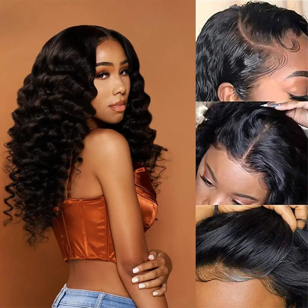 

Glueless Wigs Human Hair Loose Deep Wave Lace Front Wigs Human Hair Pre Plucked with Baby Hair 13X4 Transparent Lace Front Wigs