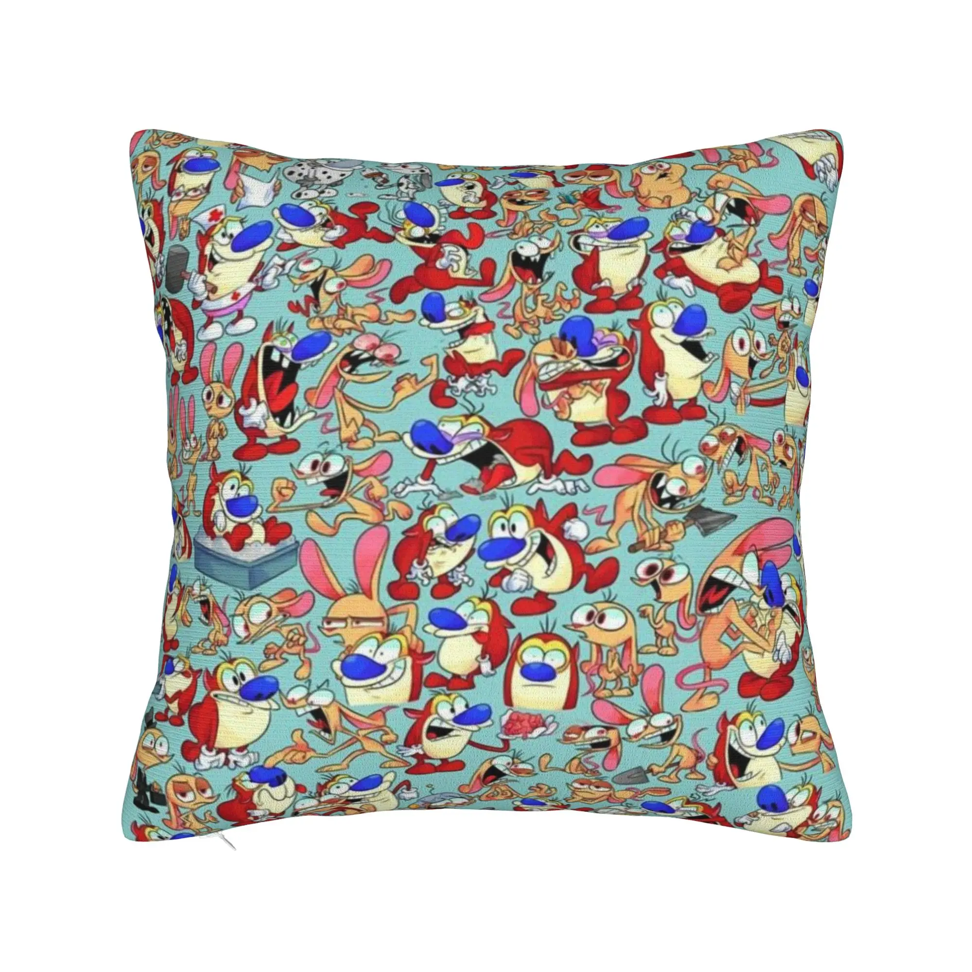 The Ren & Stimpy Show Cartoon Pillow Covers Merch Soft Cushion Cover Decor  Pillow Case Cover Home Multi Size