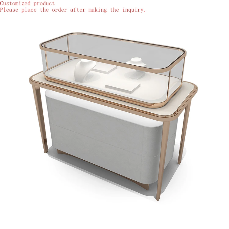 

Custom.Morden Style Jewelry Showcase Counter Sets Racks Modern Used Shelf for a Fashion Store Glass Display Cabinet