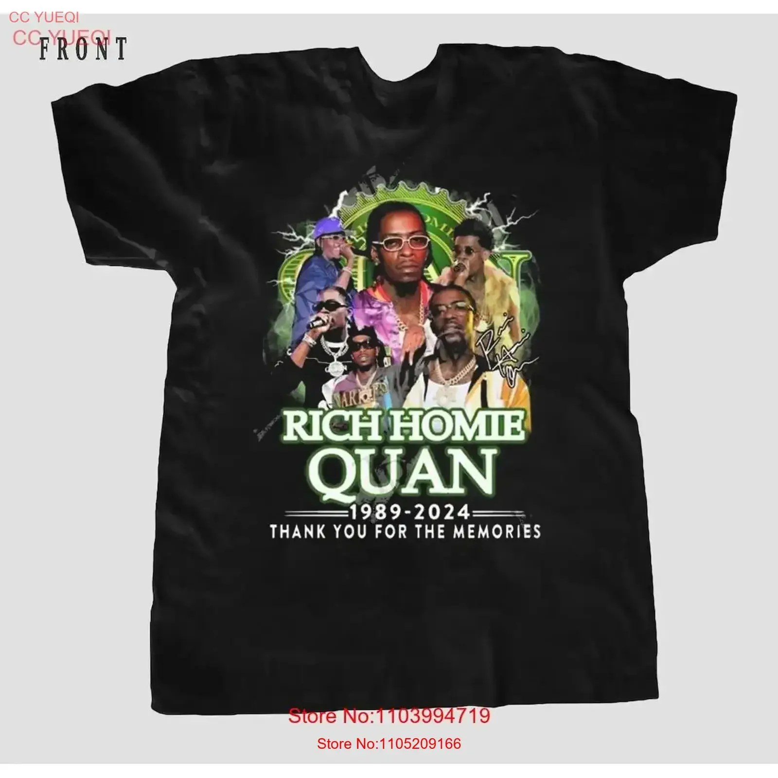 

Rich Homie Quan 1989 2024 Thank You For The Memories Fan T shirt BM74 vintage Washed Stylish Breathable Unisex Stretched Casual
