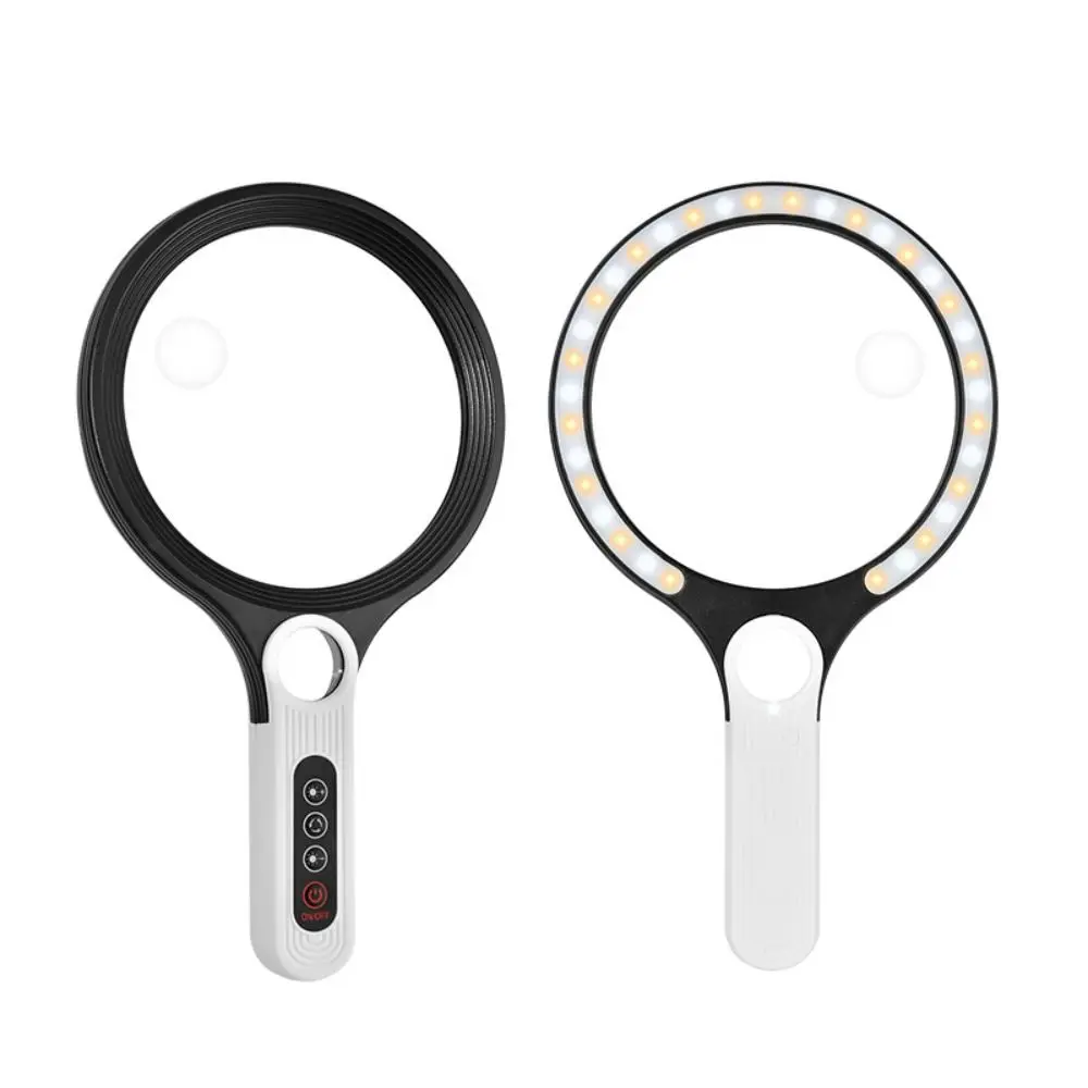 

Extra Large 5x Magnifying Glass 5X 10X 20X with 34LED Lights Handheld Magnifying Glass Illuminated 135mm Loupe Lens