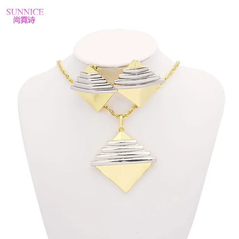 

Sunnice 18k Jewelry Set For Women Dubai Gold Jewelry Sets Egyptian Pyramids Stud Earrings Necklaces Sets For Women