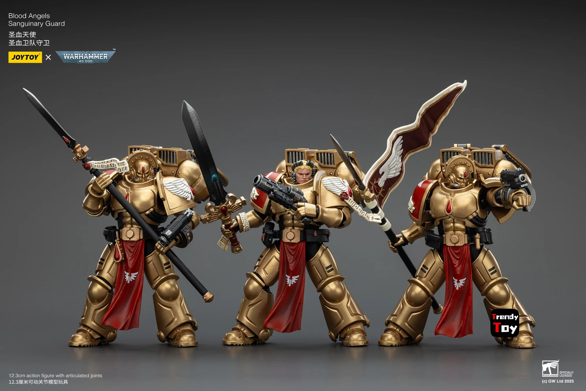 【JOYTOY】Warhammer 40K Blood Angels Sanguinary Guard 3 ตัว 1/18 แอ็คชั่นฟิกเกอร์ ของเล่นโมเดล