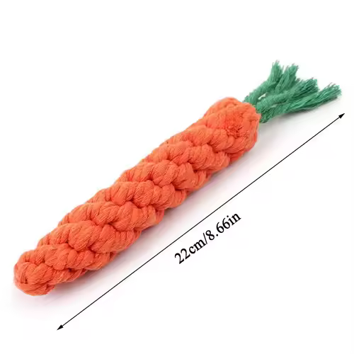 1Pcs Carrot Dog Bite Rope Pet Dog Toys Safe Durable Braided Bite Dog Chew Toys Resistant Puppy Molar Cleaning Teeth Cotton Rope - Image 5