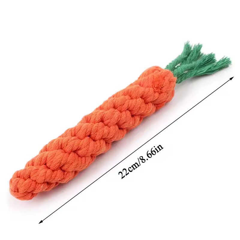 1Pcs Carrot Dog Bite Rope Pet Dog Toys Safe Durable Braided Bite Dog Chew Toys Resistant Puppy Molar Cleaning Teeth Cotton Rope - Image 5