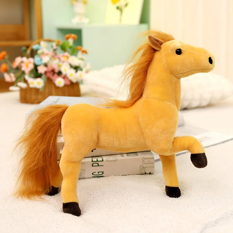 20cm simulação animal de pelúcia adorável cavalo criativo vida real presente natal huggable boneca brinquedos para crianças