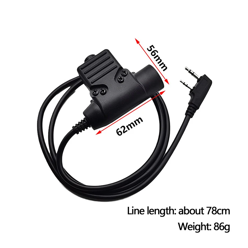 Tactical U94 PTT 7.0 Cable Plug Headset Adapter For Walkie Talkie K Interface UV-5R UV-S9 Plus UV-21