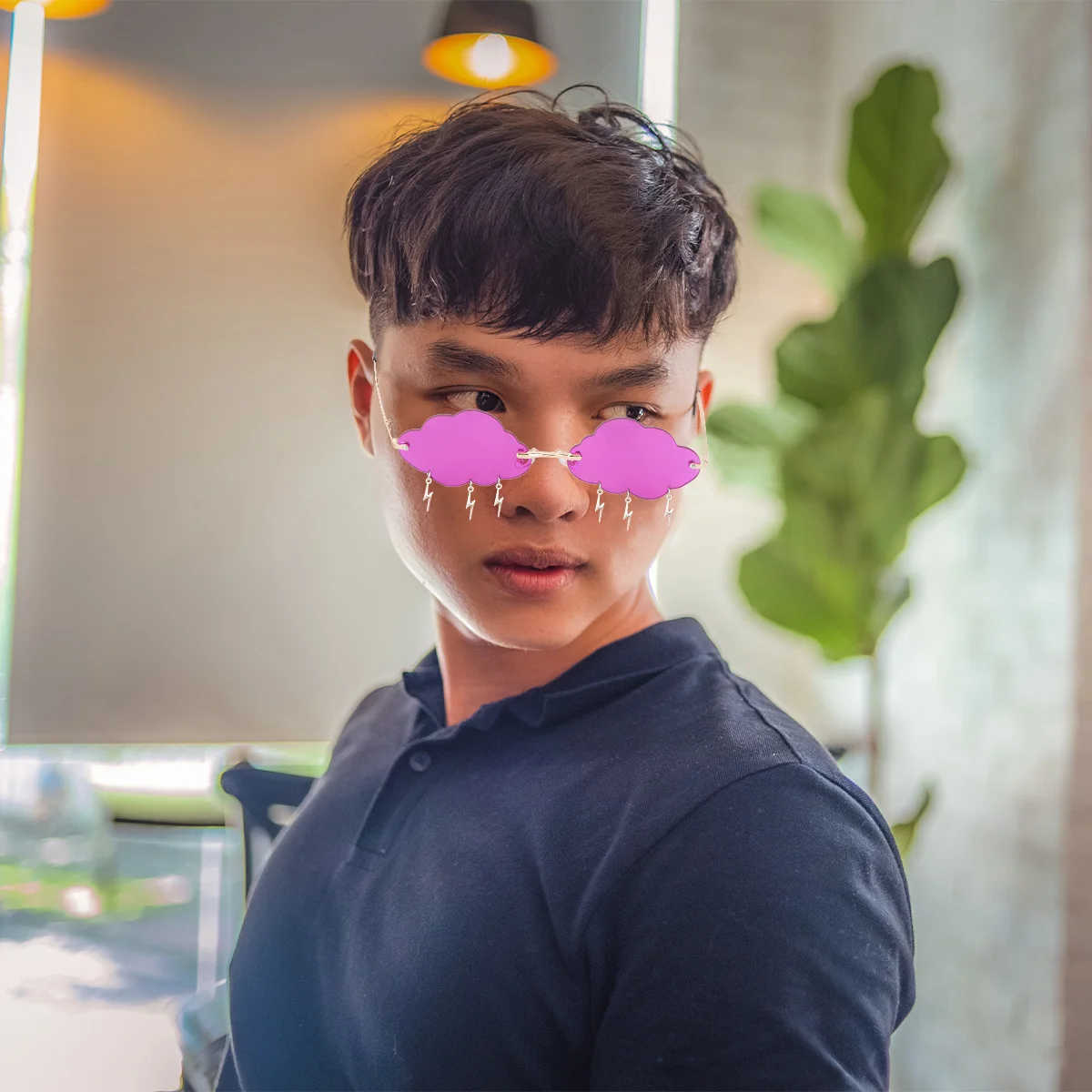 

1Pair Sunglasses Stylish Cloud-Shaped Shades Perfect for Small Face Party Streetwear Fashion Accessories