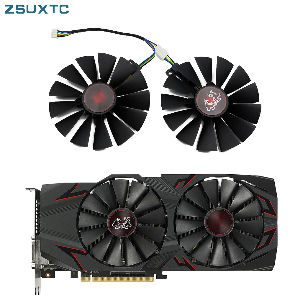 2pcs/lot 95MM Cooler Fan 1070Ti For ASUS Cerberus GTX 1070 Ti Advanced Edition CERBERUS-GTX1070TI-A8GCooling Fans