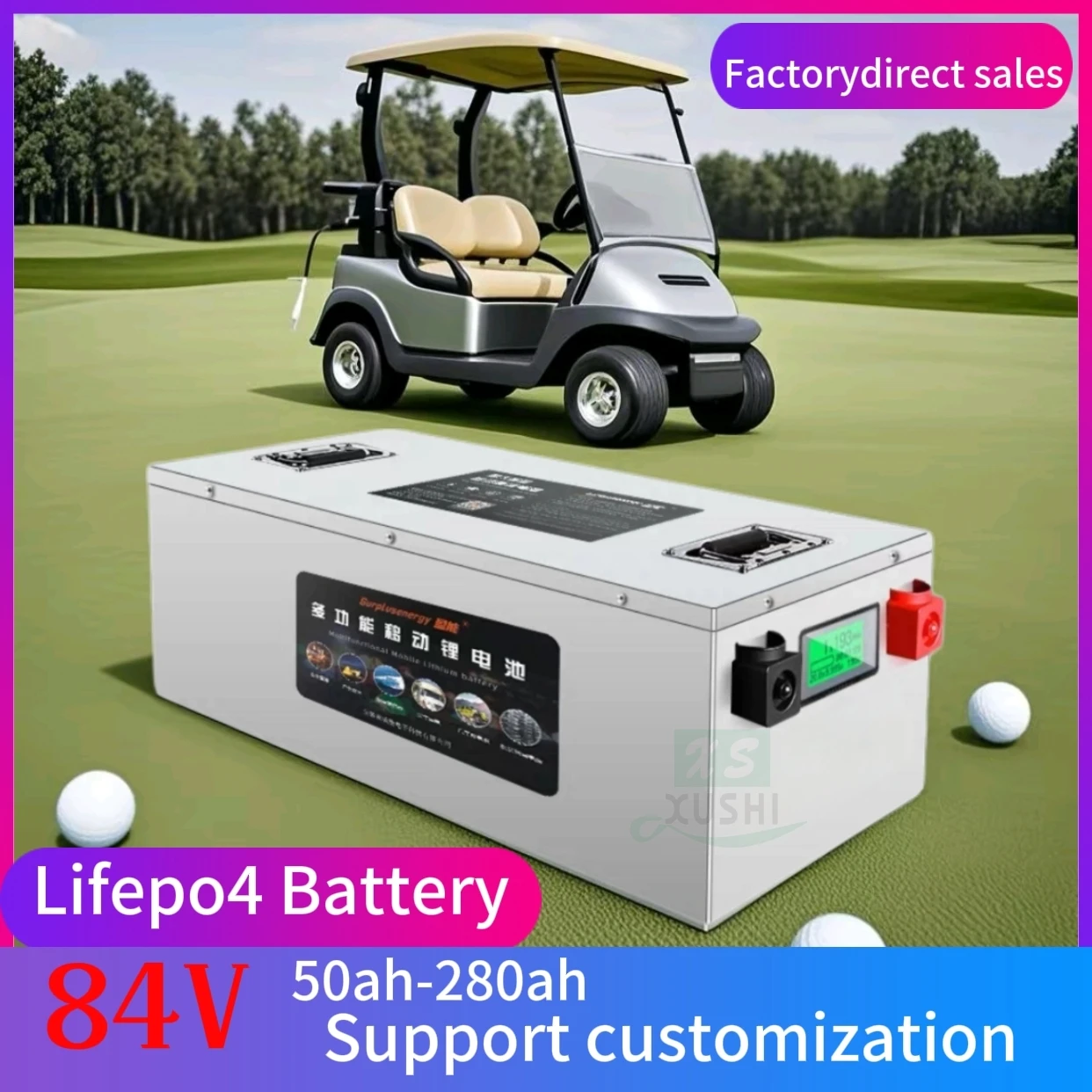 

XS 84V 100Ah 50Ah 85Ah 140Ah 170Ah 200Ah 280Ah Lithium Lifepo4 Battery for 8KW 12KW EV Motorcycle Sightseeing AGV Car,tricycle