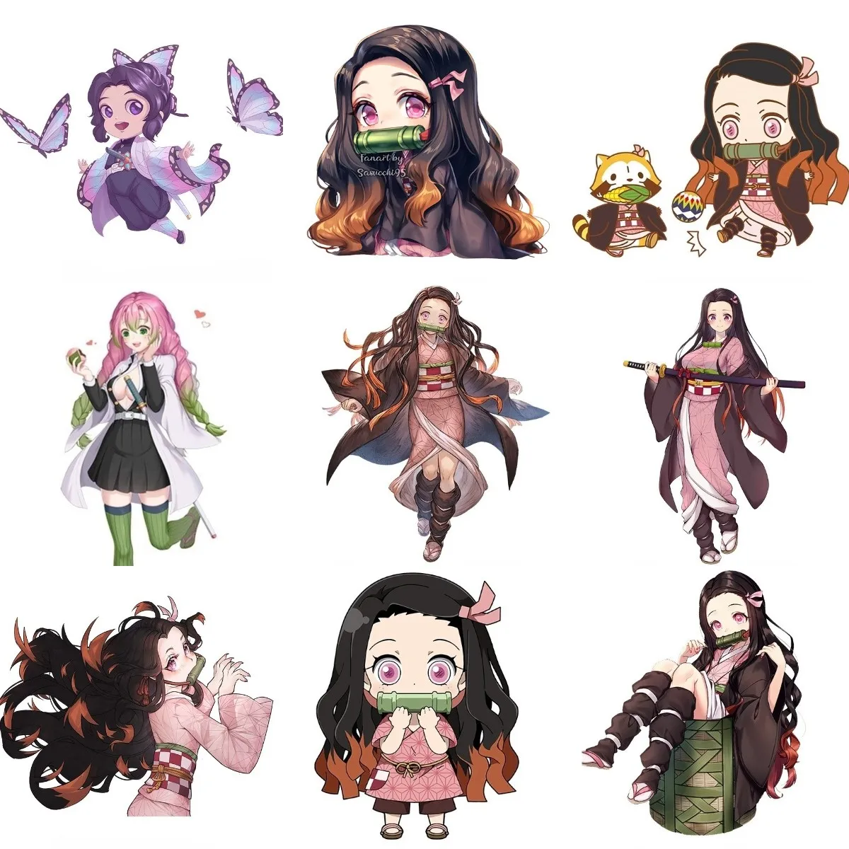 

Demon Slayer Anime Kamado-Nezuko Cute Creative Sticker Accessories for Decorate Truck Wall Car Window Bicycle Camper Off-road