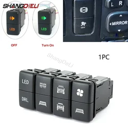 1PC Dual Switch BSM LED DRL Power Switch Front Fog Lamp Spotlight Radar Switch Button For FJ Land Cruiser Prado 120 LC100